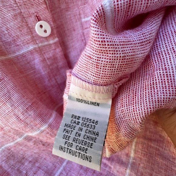 Habitat Linen Pink button down women’s top Size‎ Medium - Picture 3 of 5